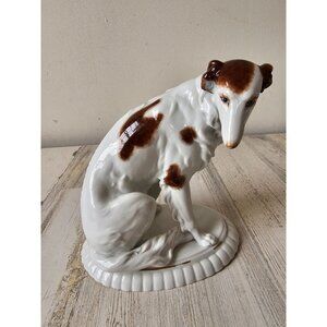 Katzhutte thuringia antique dog hertwig porcelain statue wolf hound figurine RAR